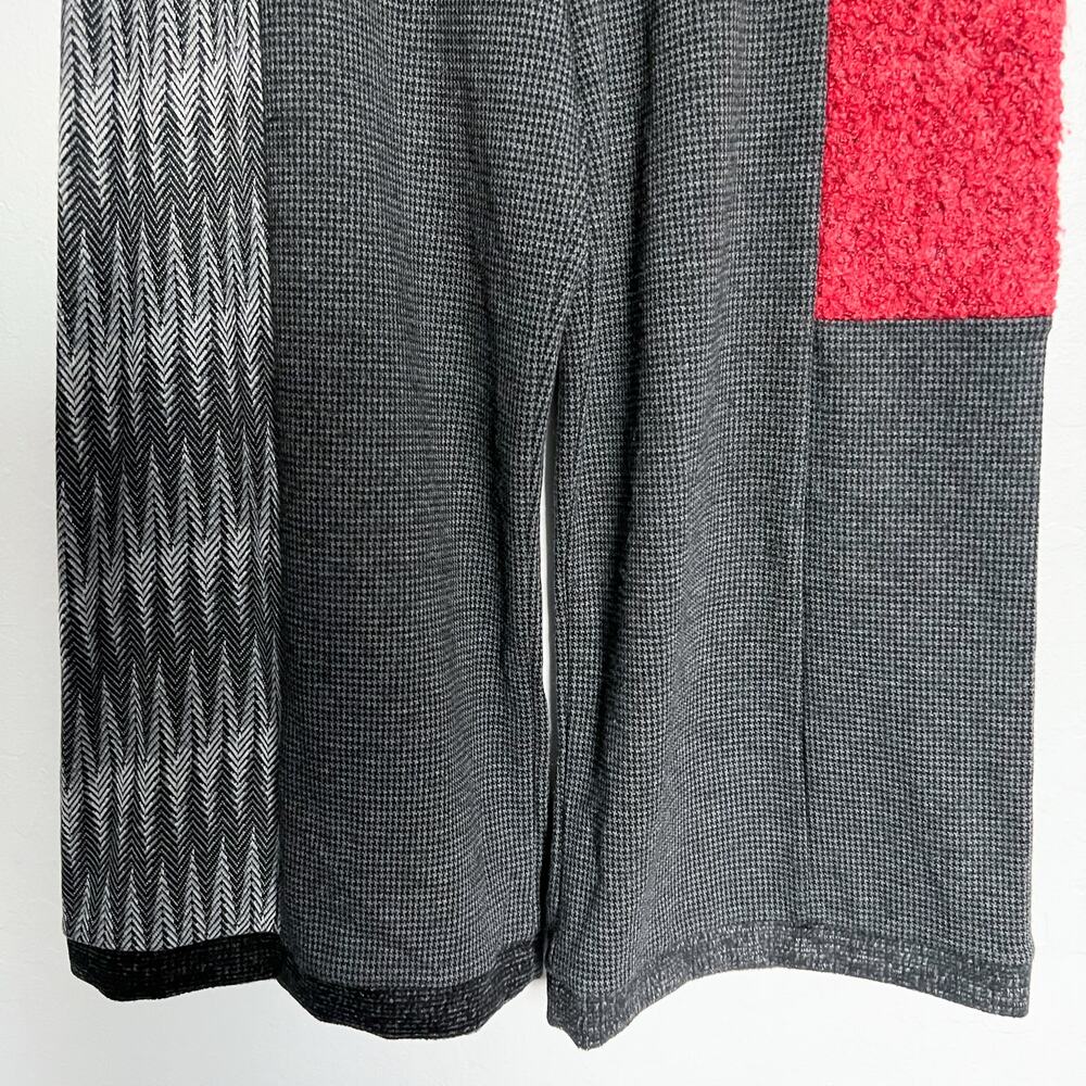 Khangura Pants Medium Patchwork Herringbone Wide … - image 4